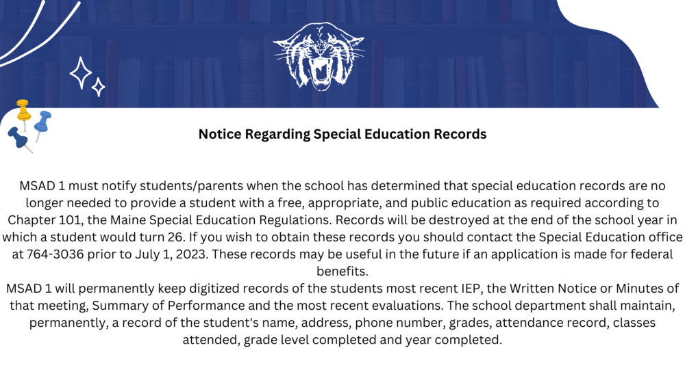 Special Education Notice