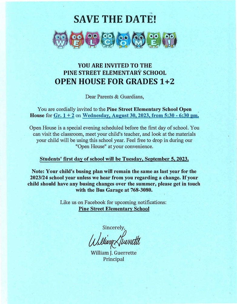 Open House for Grades 1 & 2